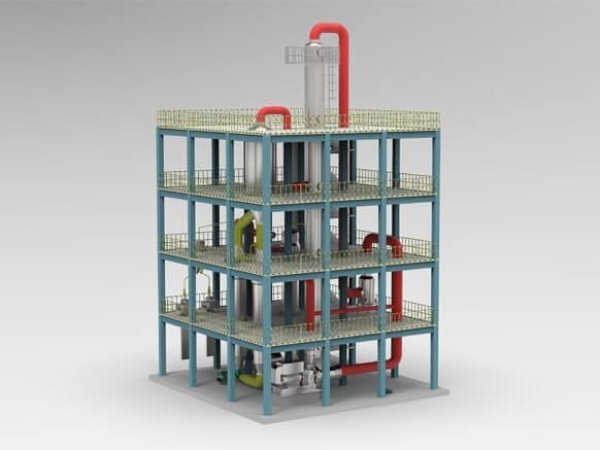 MVR Heat Pump Distillation show 3D drawing of MVR Heat Pump Distillation